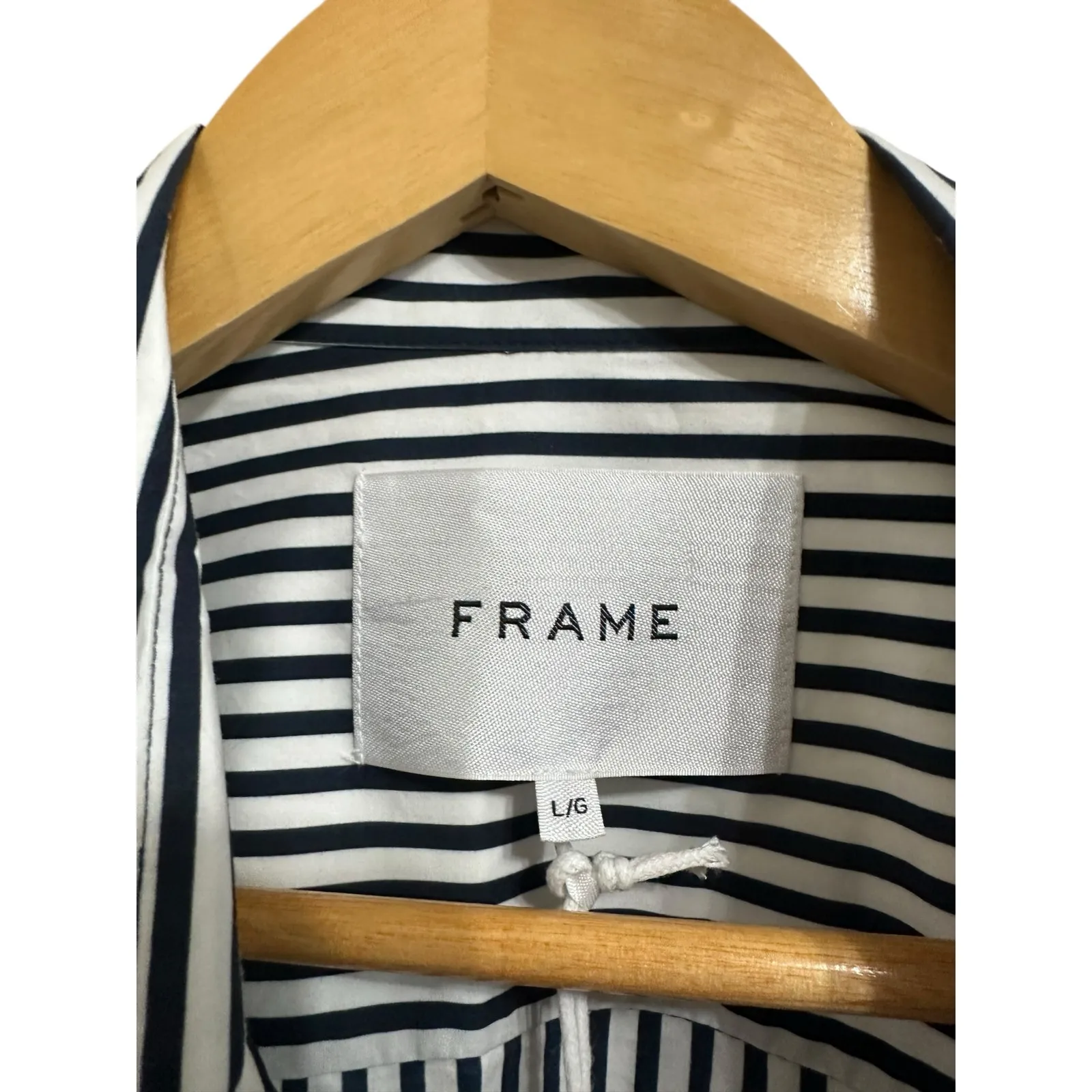 Frame the oversized‎ shirt blanc multi button down size Large NEW $338 #LWSH2879 - Image 3