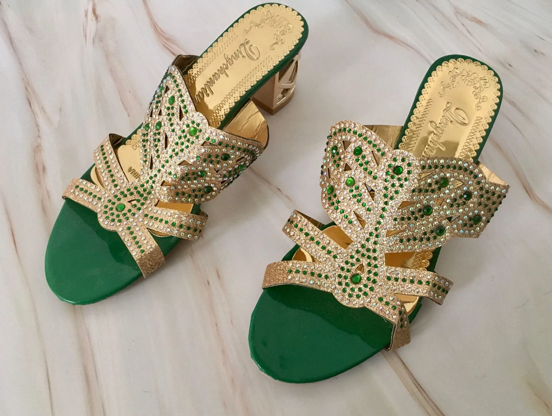 Embellished Sandals, Size 9 Gold - Image 5