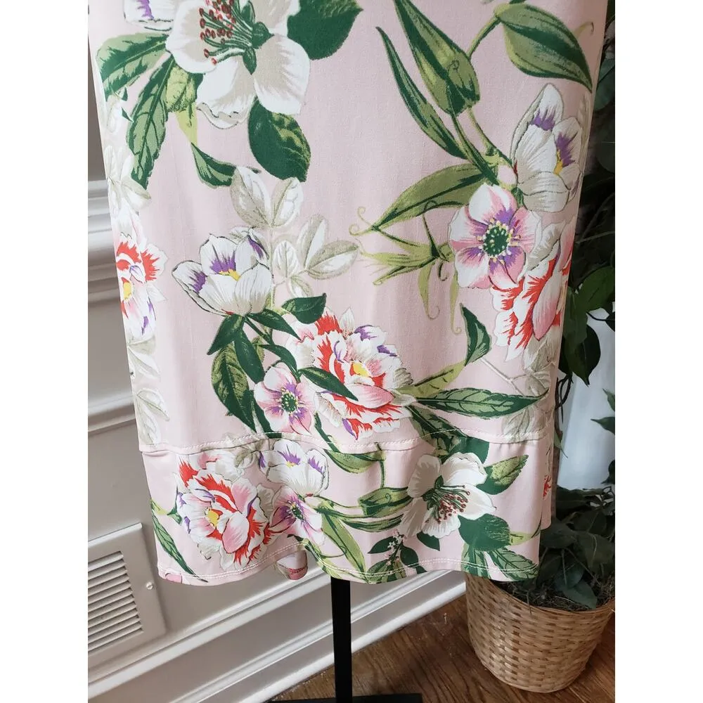Grace Elements Dress Women S Pink Floral Sheath Stretch Short Sleeve Spring - Image 5