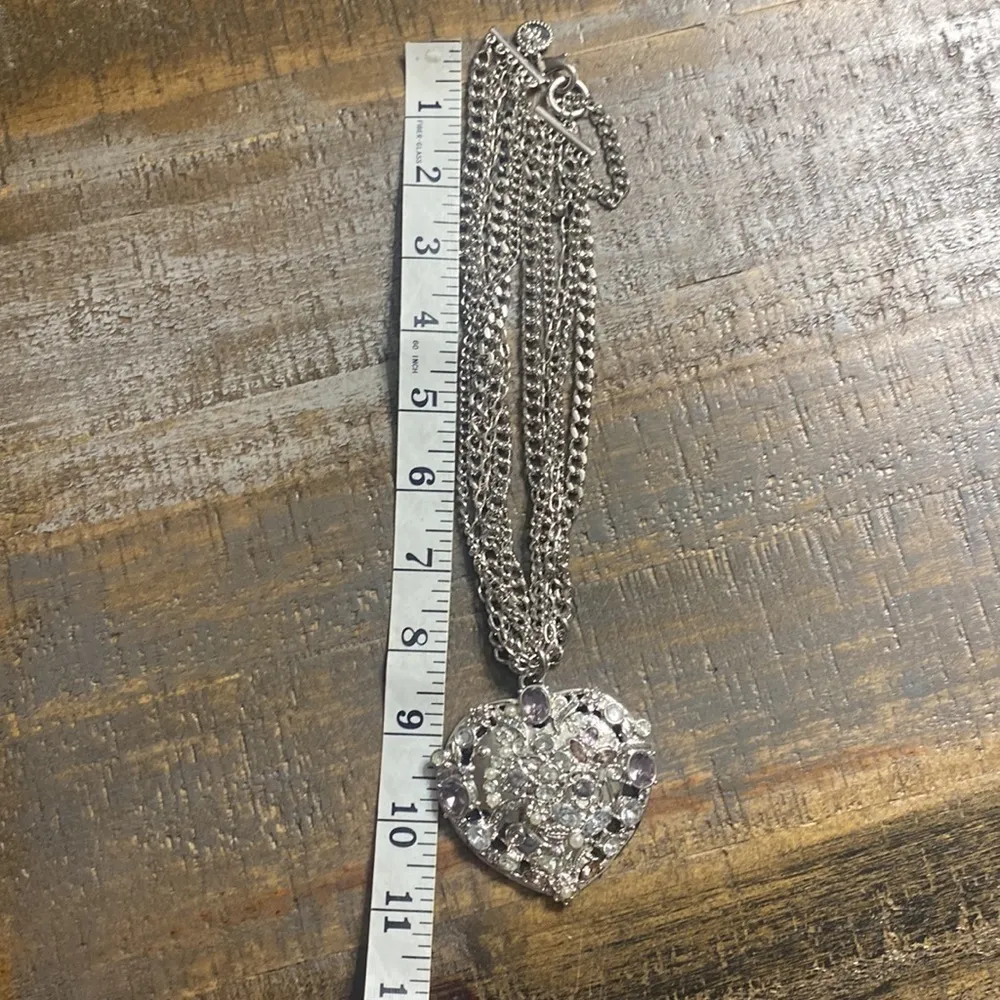 Paula Abdul QVC heart necklace Silver - Image 7