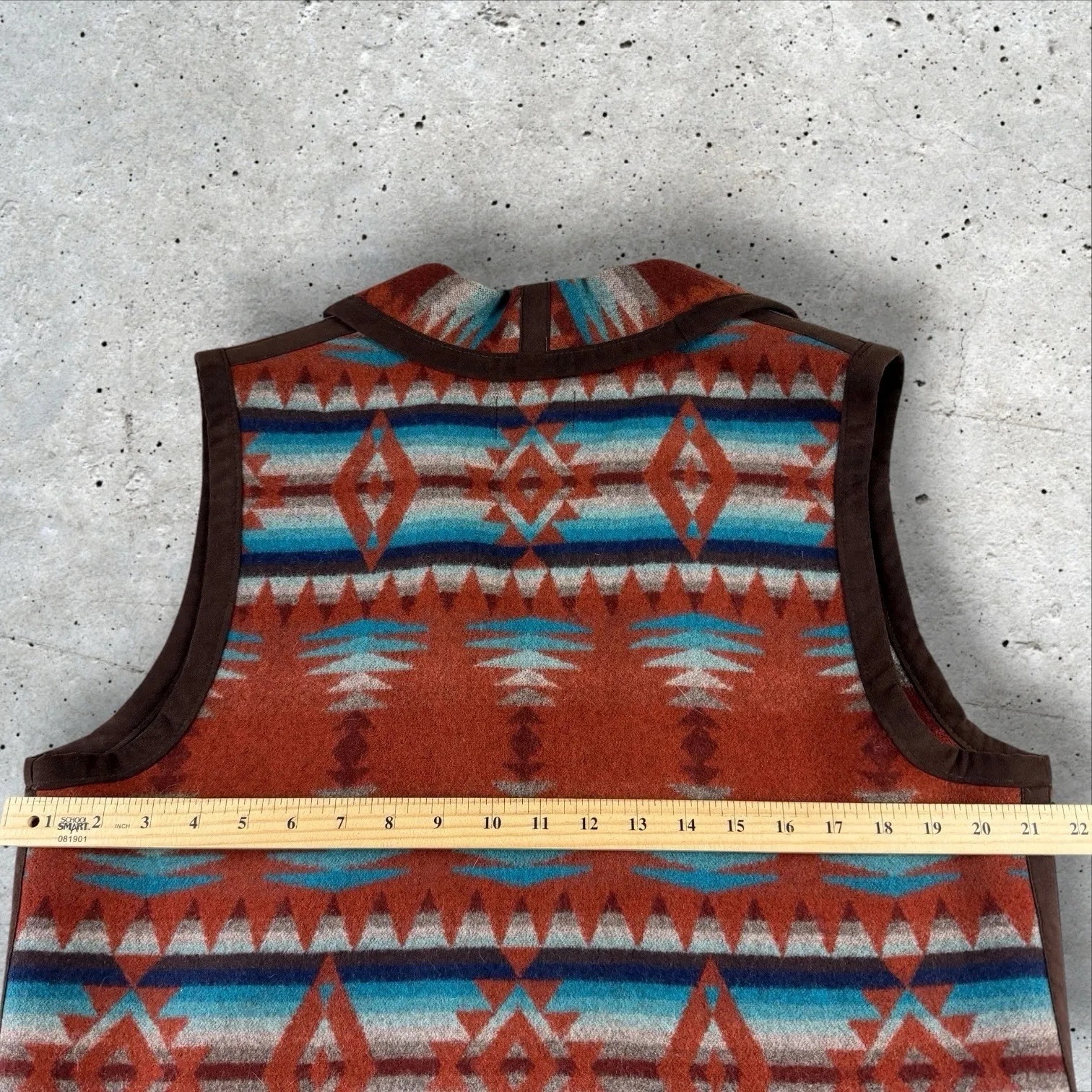 VTG‎ PENDLETON Wool Blanket Vest Southwest Western Aztec Native American Sz L - Image 5