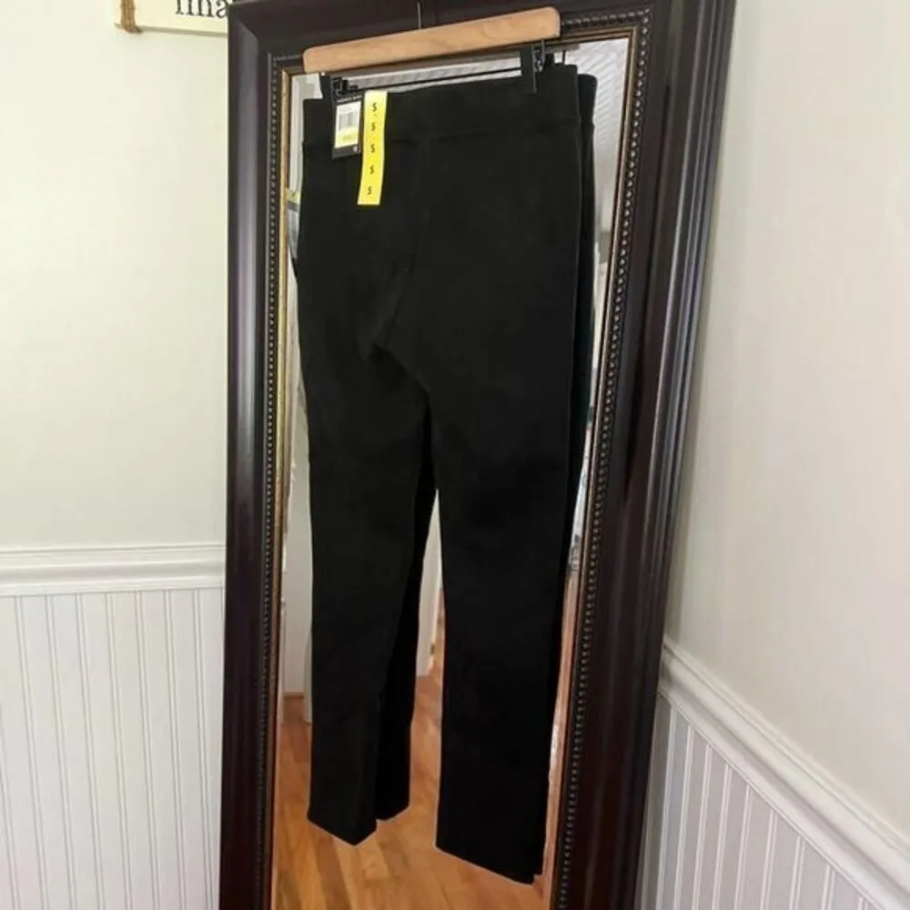 Andrew marc suede Flat Front NWT Black Pants‎ Size Small - Image 2