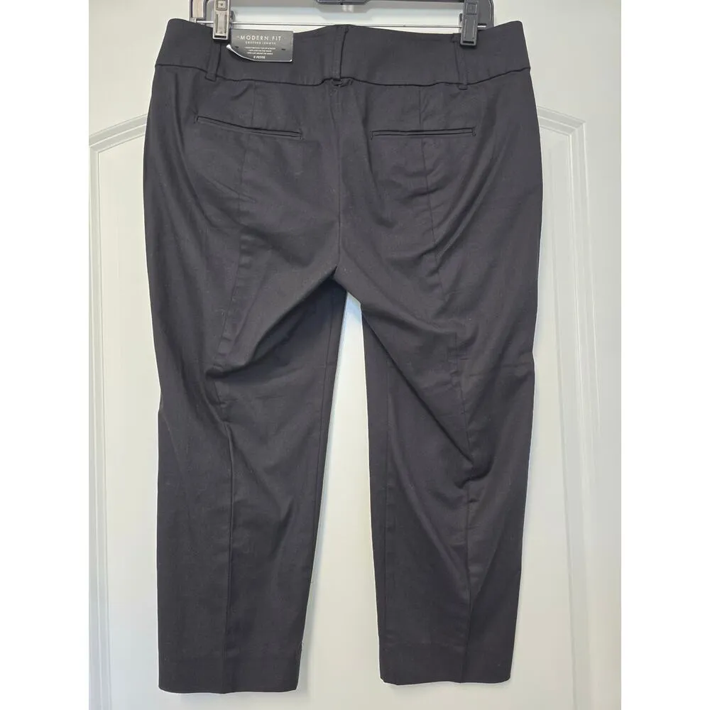 NWT Ann Taylor Modern Fit Dress Cropped Pants Black Size 8 Petite work Business - Image 2
