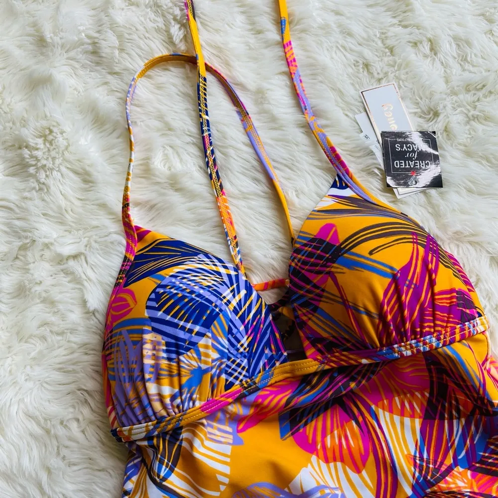 Hula Honey Palm Play Tankini Top Small - Image 2