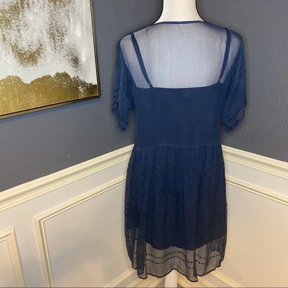 Chan Luu Embroidered Chiffon Slip Dress - Image 5