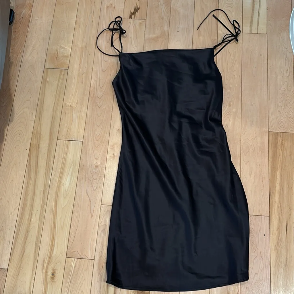 Brandy Melville Black satin slip  Dress - Image 6