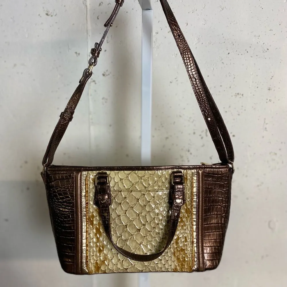 #165 BRAHMIN Champagne & Bronze Bag - Image 8