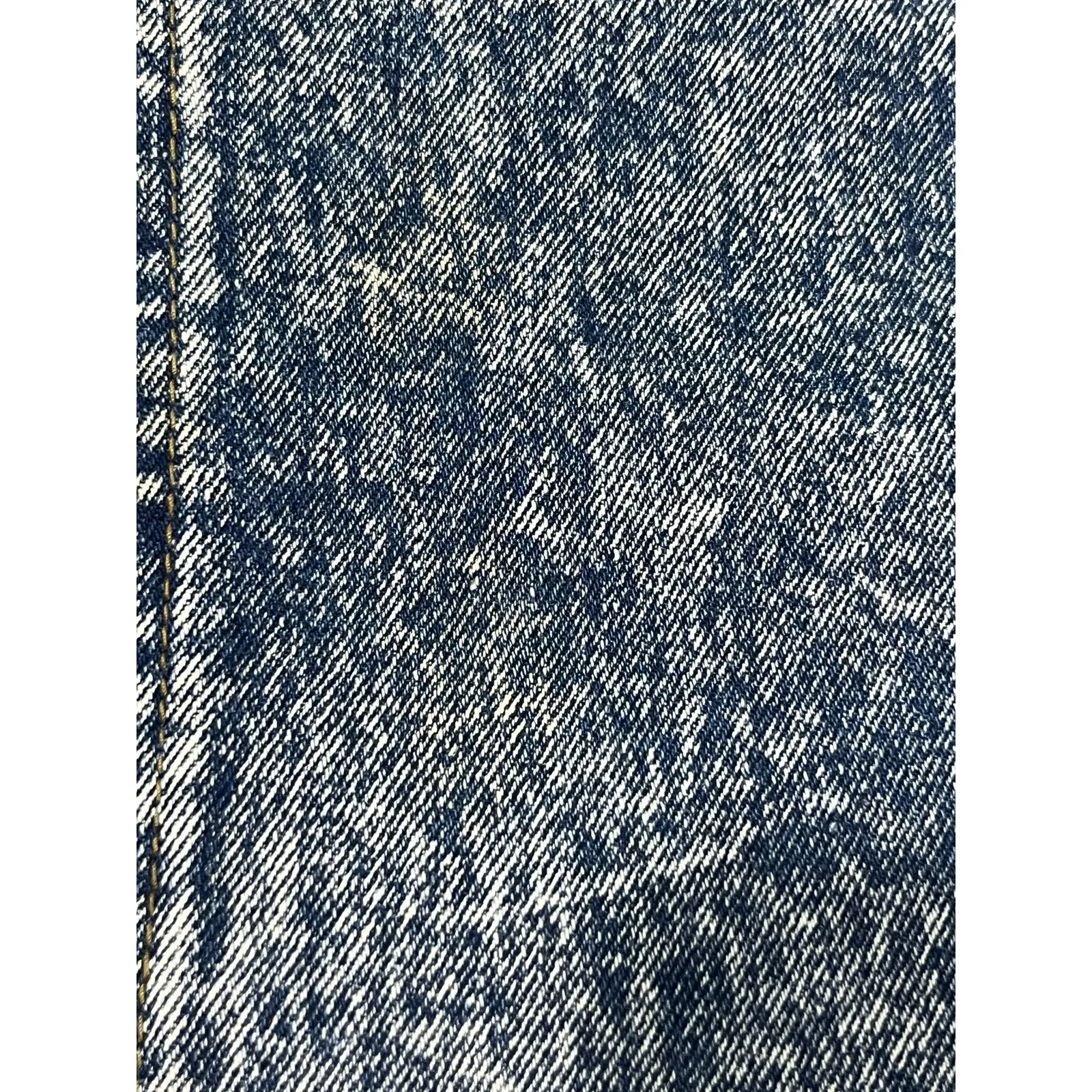 VTG Denim Skirt Size 26" High Waist Acid Wash Rhinestone 80s Punk Flaw Blue - Image 12