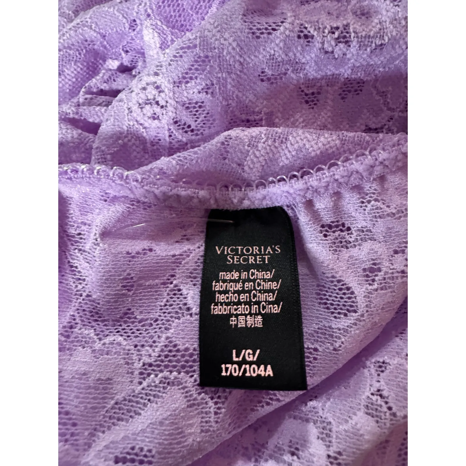 Victoria's Secret Lace Slip Dress Purple Lingerie Mini Dress Back Sleeveless‎ LG - Image 5