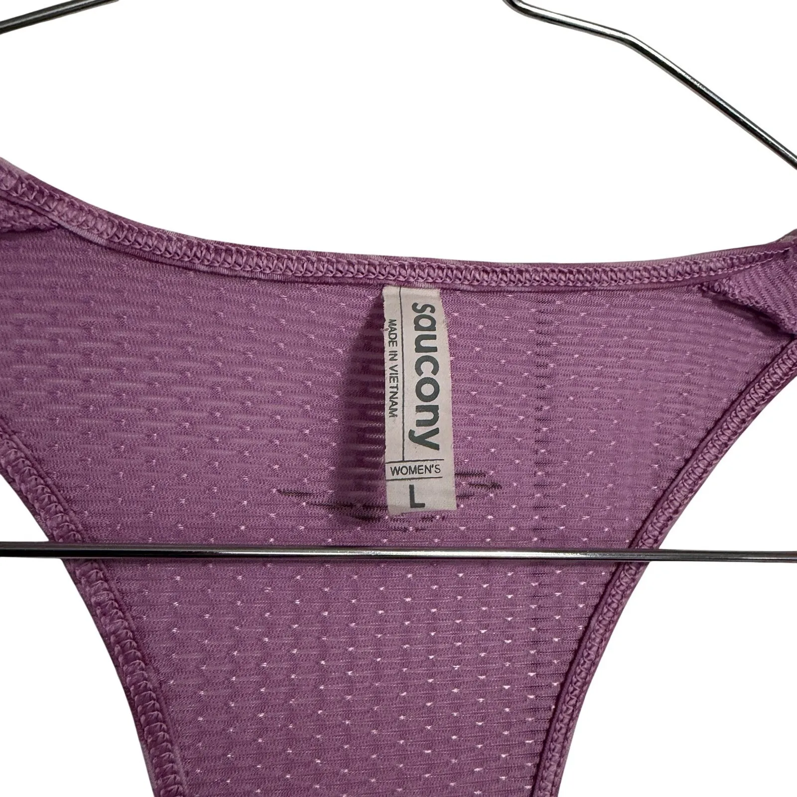 Saucony Womens Racerback Tank Top Purple Swirl Athletic Workout Gym Size L - Image 6