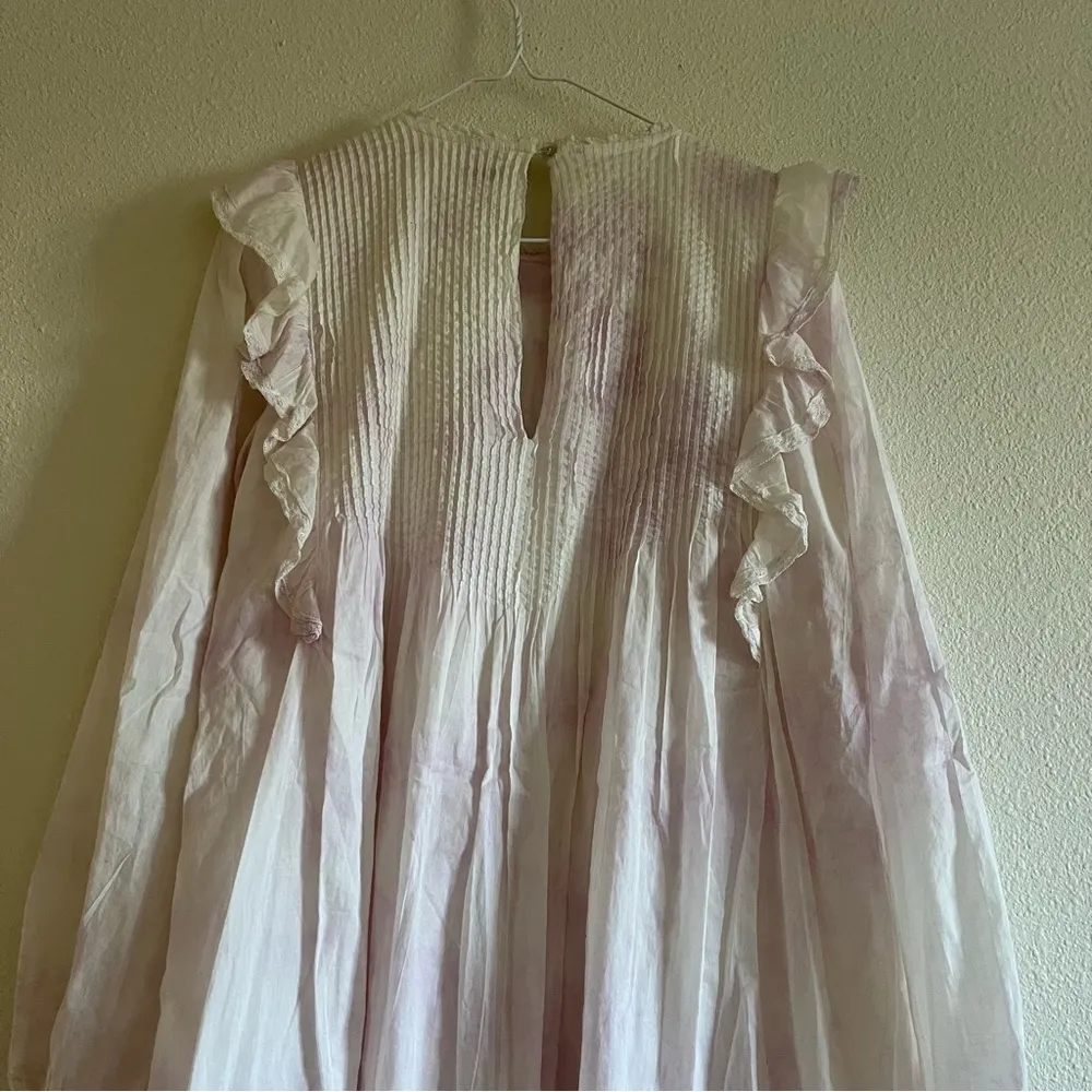 Aritzia Wilfred la boheme Elia Ruffled Tie Dye Prairie Mini Dress Size Medium - Image 16