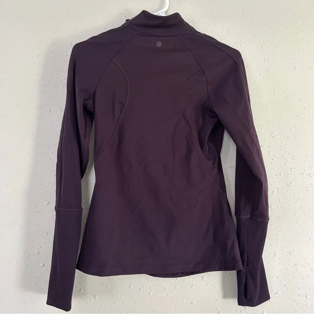 🦋 Yogalicious Purple Long Sleeve Quarter Zip Workout Top Athletic Athleisure XS - Image 4
