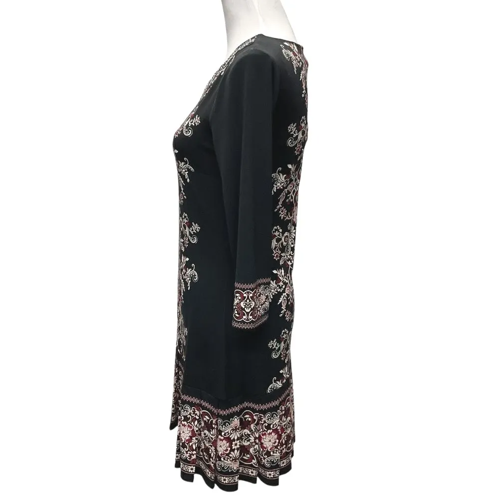 White House Black Market Embellished Shift Dress 3/4‎ Sleeve Pleat Hem Size XS - Image 5