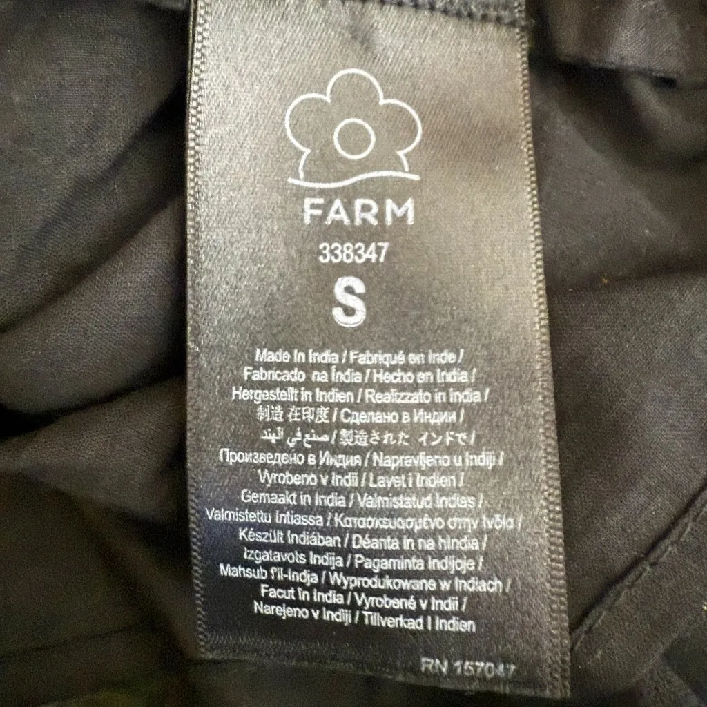 Farm Rio Metallic Stripe Ruffle Shirt Blouse Women's Small Black Top Boho NWOT - Image 14