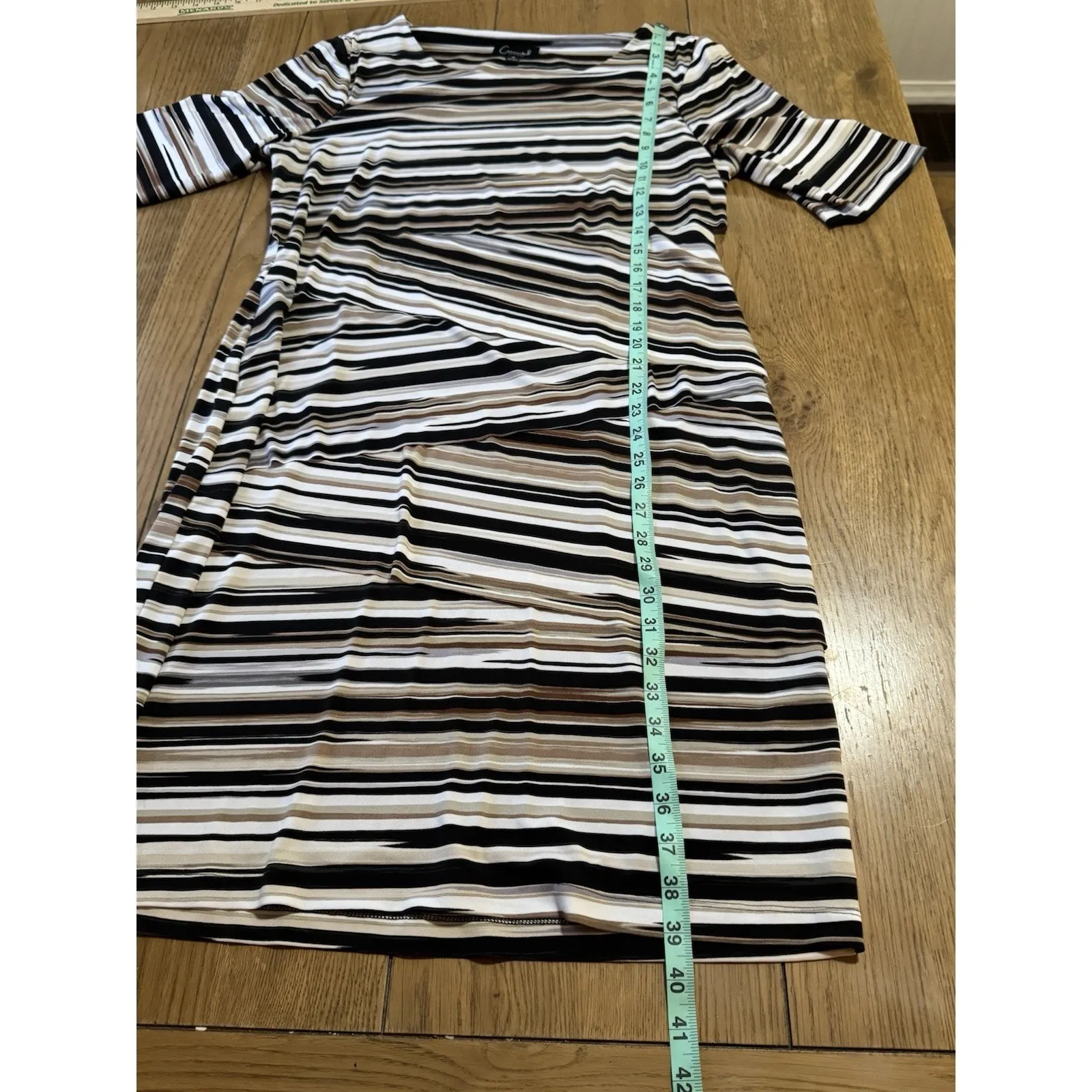 Connected Apparel Women Size 16 Pleated Dress Stretch Colorful Casual Office - Image 4