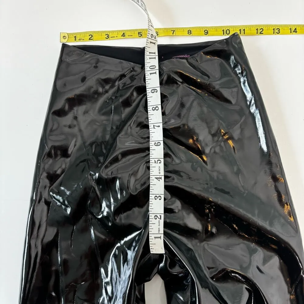 Commando  Black Faux Patent Leather High Rise Leggings S - Image 4