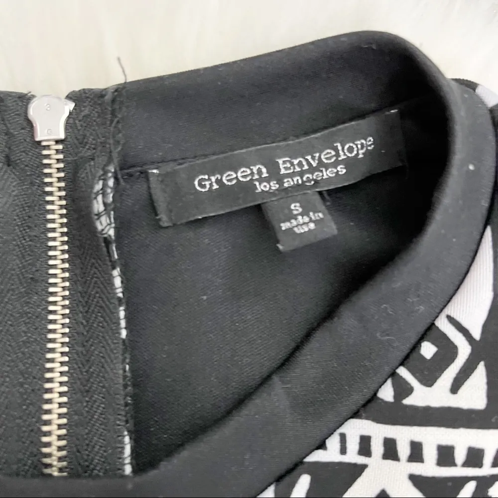 Green Envelope black and white Aztec patterned dress - Image 3