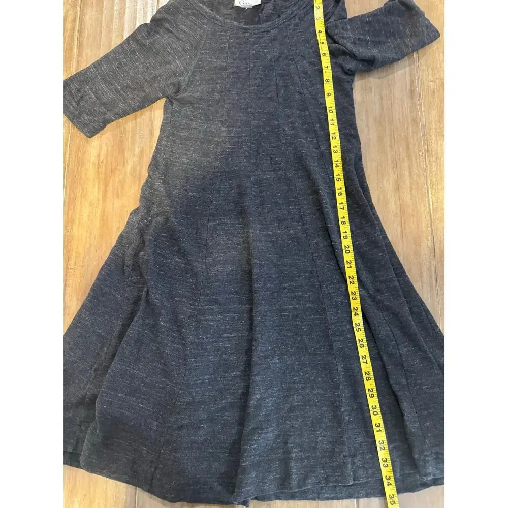 Ganni Womens Fit and Flare Midi Jersey Dress Scooped Neck Minimalist SIZE XS/S - Image 6