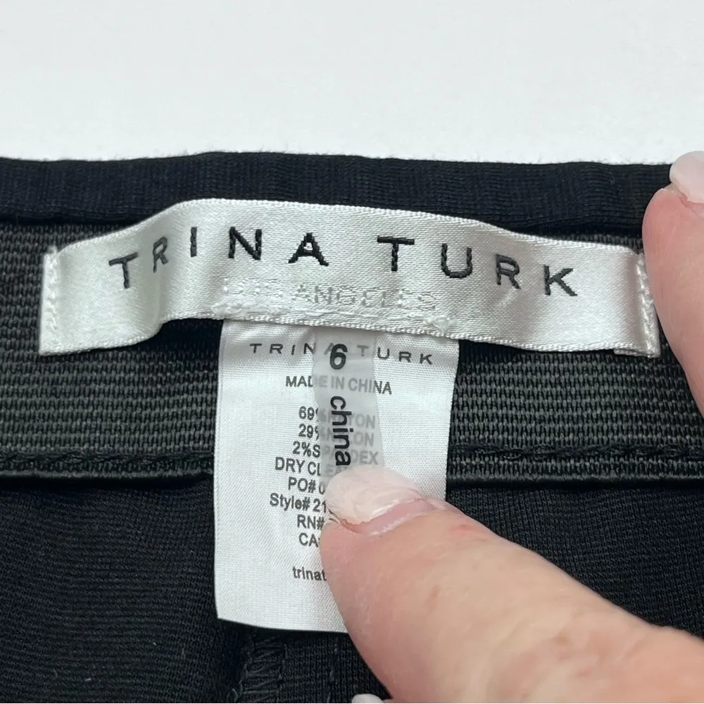 Trina Turk Women Size 6 Black Pull On Pants Two Pockets Preppy Style# 2107510TP1 - Image 3