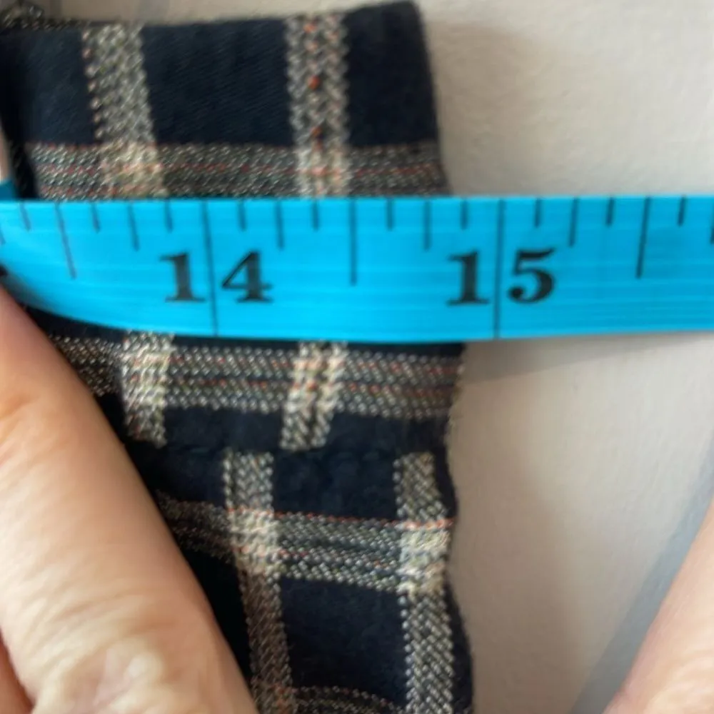 Zara Checkered Plaid Pants Cropped Cuff Small - Image 7