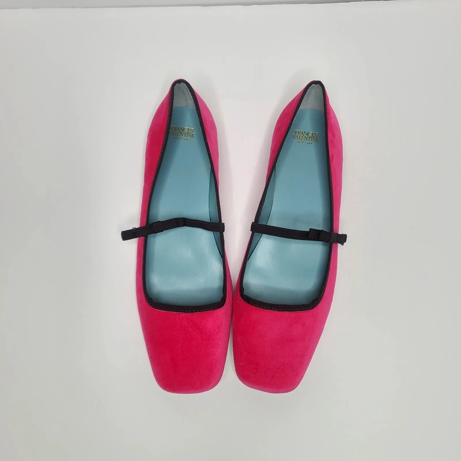 Frances Valentine Jude Mary Jane‎ Velvet Pink Brown Ballet Flats Size 10B - Image 5