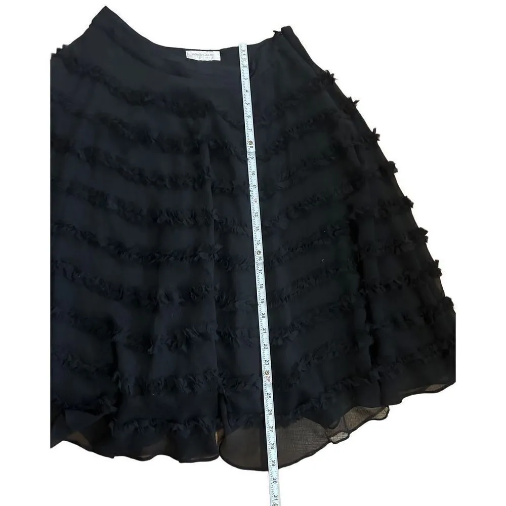 Romeo & Juliet Couture Black silk midi skirt sz Medium - Image 5