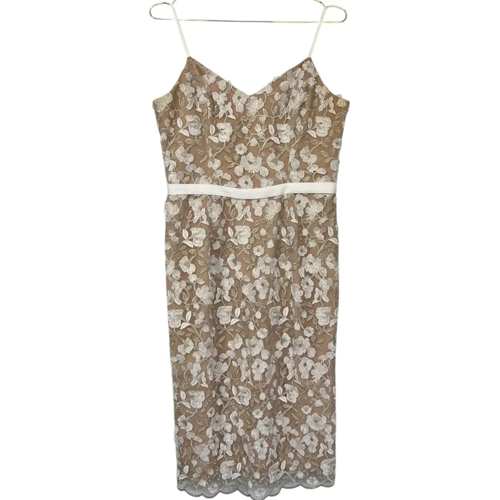 Dress the Population Emma Body-Con Midi Dress Women’s Size XL White and Gold - Image 4