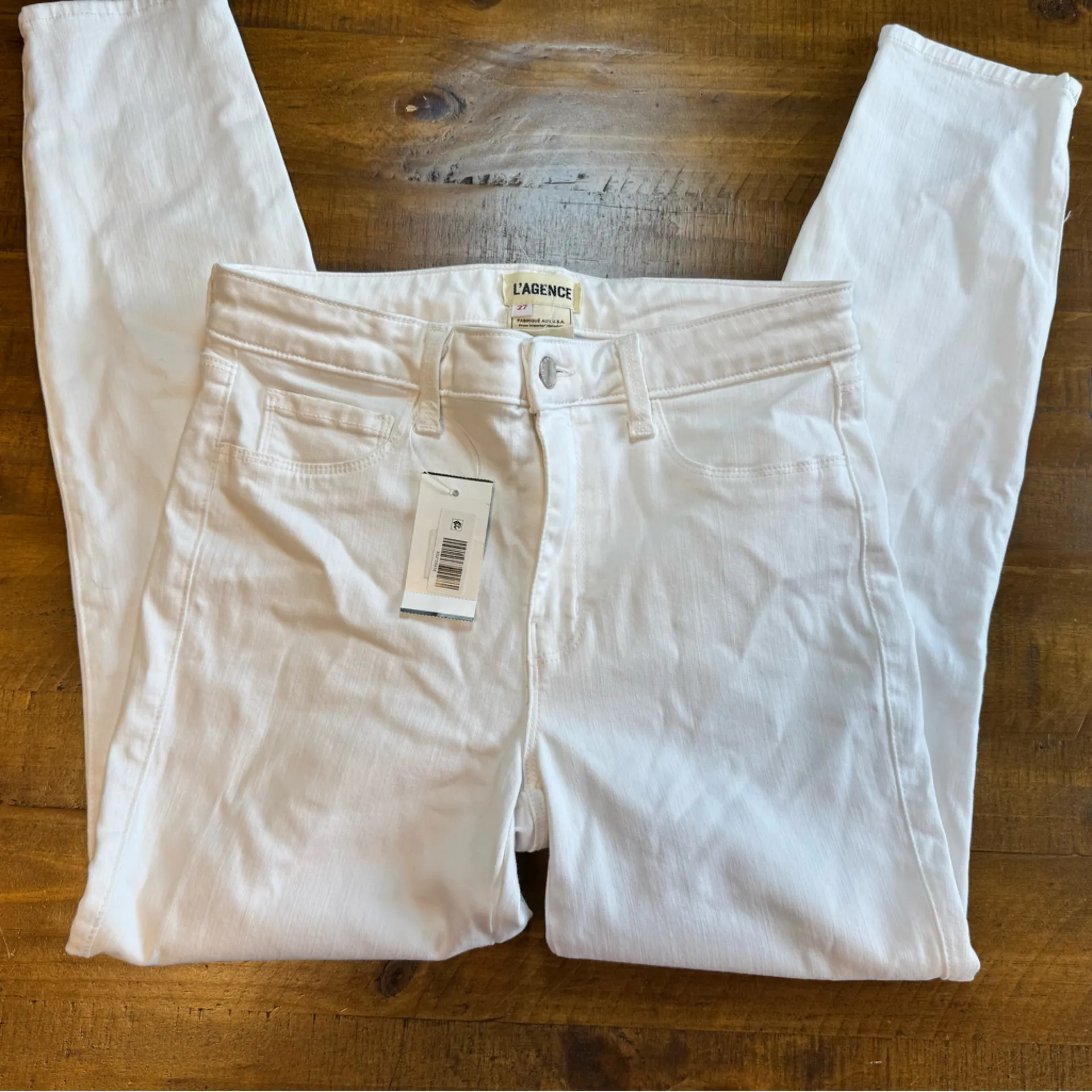 L’AGENCE Margot High Rise Skinny Jeans in white size 27 NWT - Image 6
