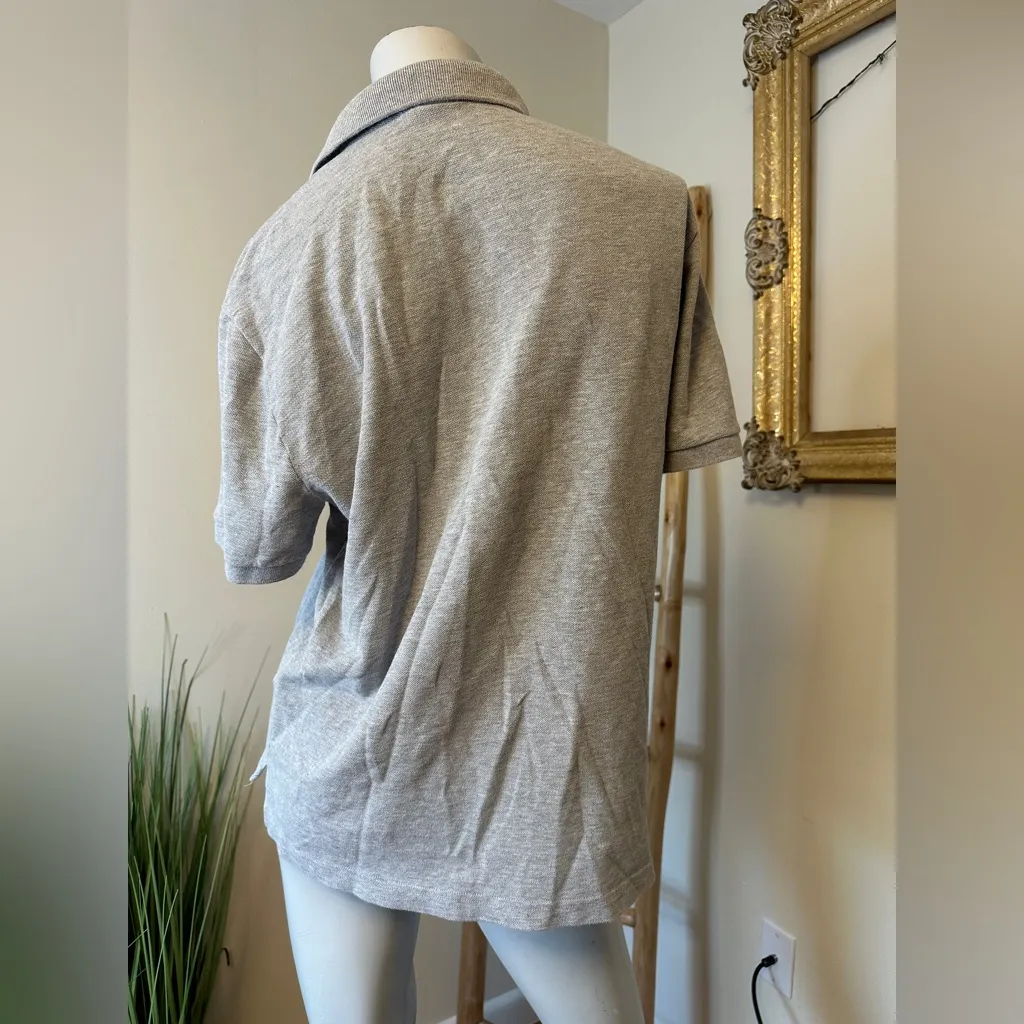 Lacoste Live Marled Grey Polo Alligator Shirt Size 8=Medium Gray - Image 4