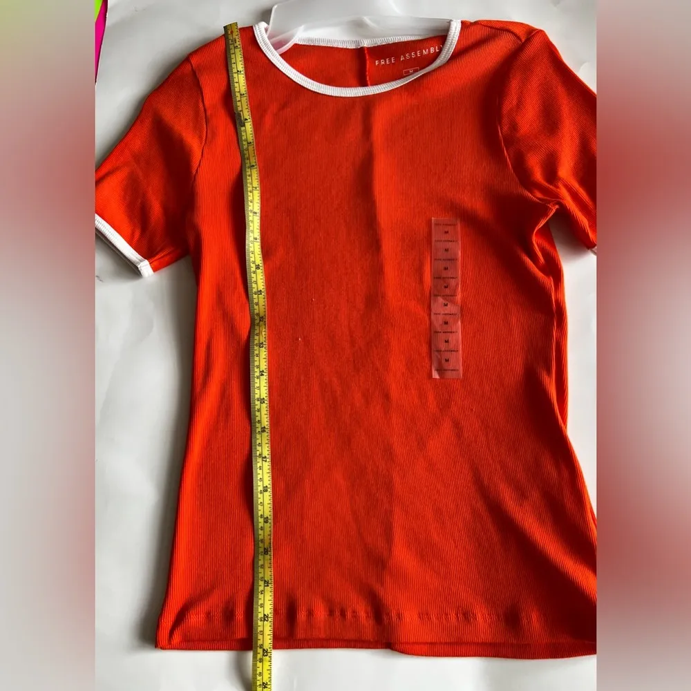 [Free Assembly] Women's Round Neck Short Sleeve T Shirts Orange Size M Size M - Image 6