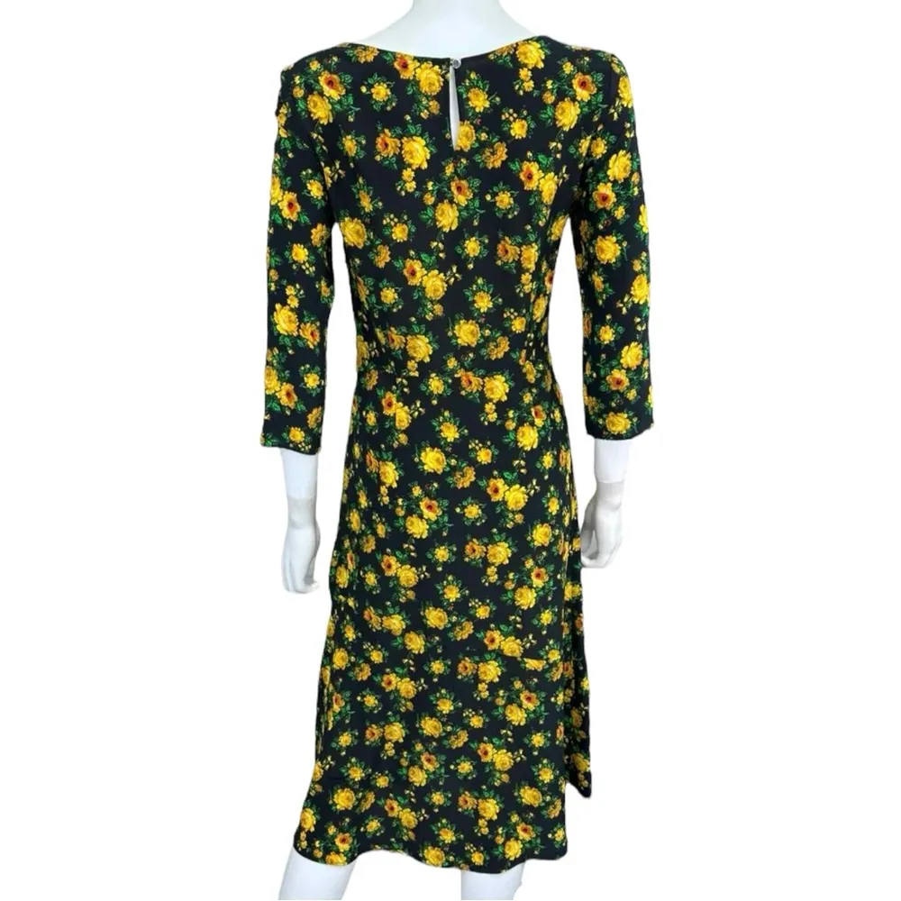 CLAUDIE PIERLOT Black Floral Silk Print RISMAH Dress Size S - Image 3