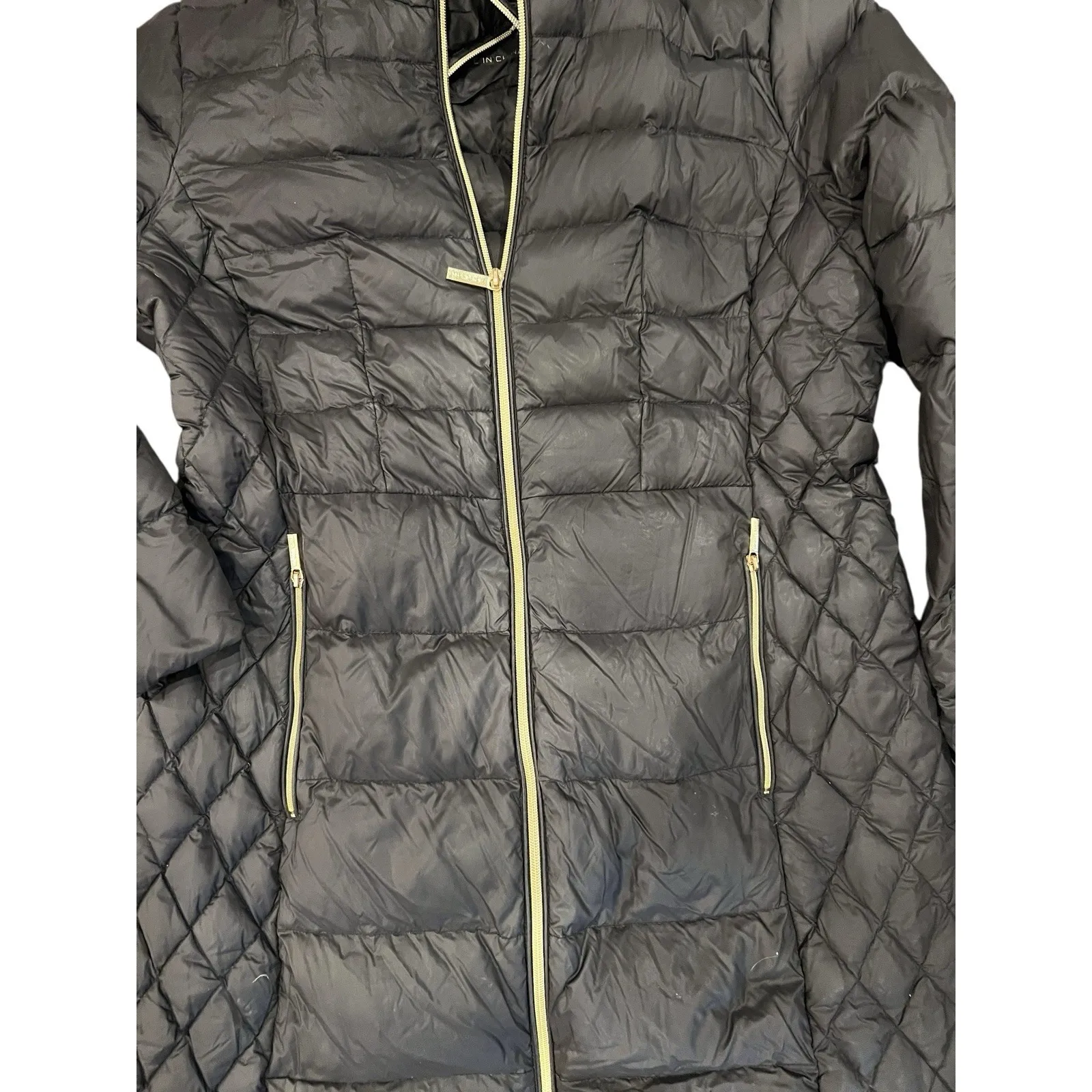 Michael Kors Black MK Packable Mid-Length Puffer Coat Designer Jacket Large - Image 3
