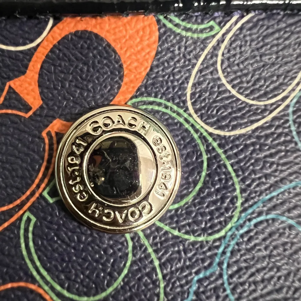 ✨ COACH Multicolor Signature C Cosmetic Pouch | Navy | Zip Case ✨ - Image 2