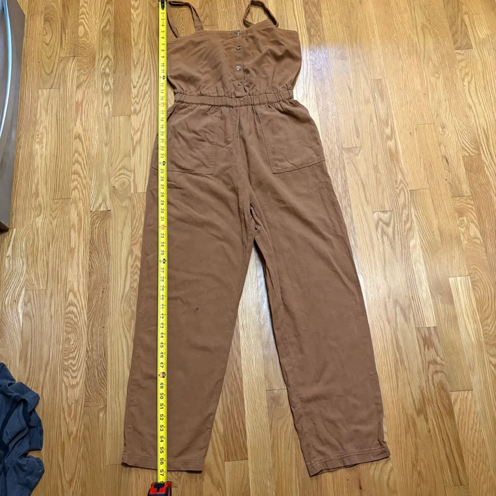 Ee:some Romper Jumpsuit Brown Women’s M Boho Indie Festival Cottage Hobbit Tan Size M - Image 6