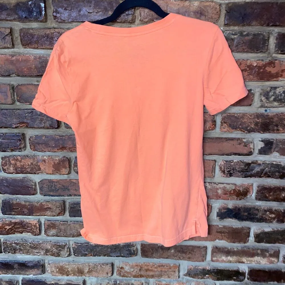 Adidas Coral Orange Short Sleeve Graphic T-Shirt Women's Size Small - Image 7