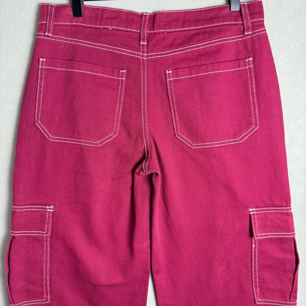 RSQ Women’s Y2K Grunge Baggy Loose Cargo Jeans Retro High Waist 28 - Image 4