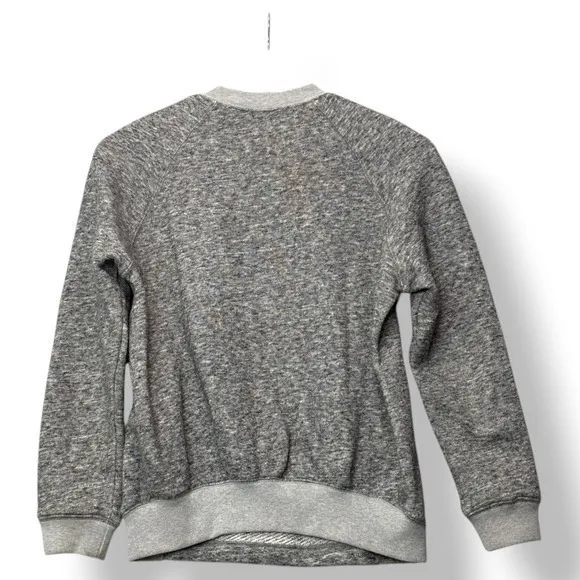 Theory Sonan Grey Heathered Wool Blend Asymmetrical‎ Zip Sweater Jacket Womens P - Image 3