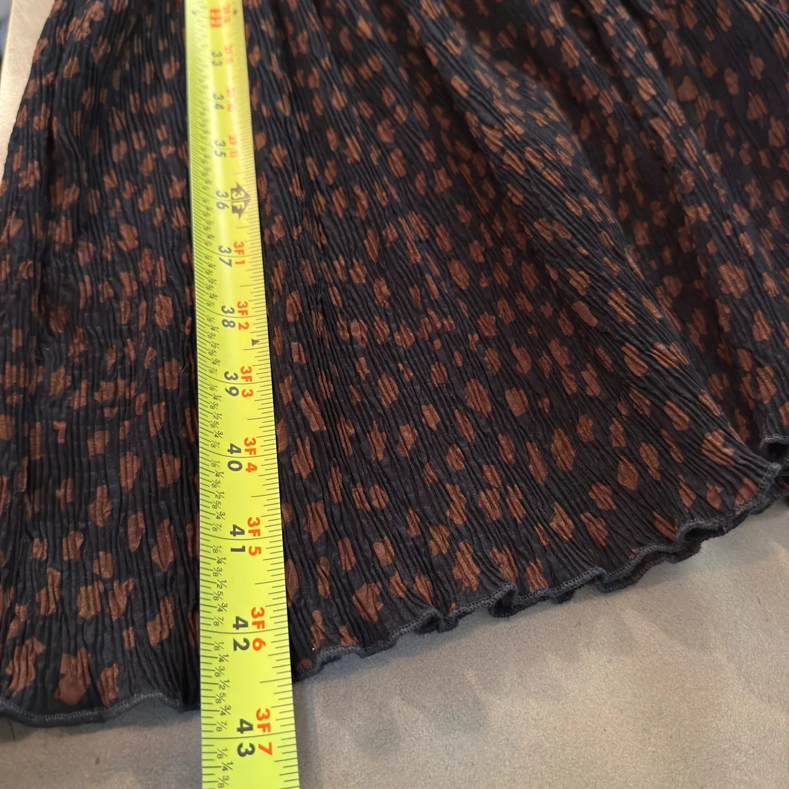 Melloday Brown Black Sleeveless‎ Pleated Dress Tie Back Women's Size S - Image 6