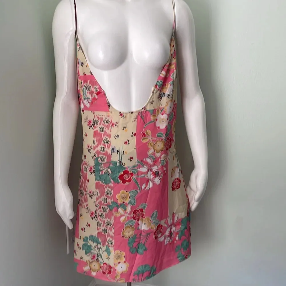 Zara Satin Effect Print Dress Small NEW w/flaw - Image 7