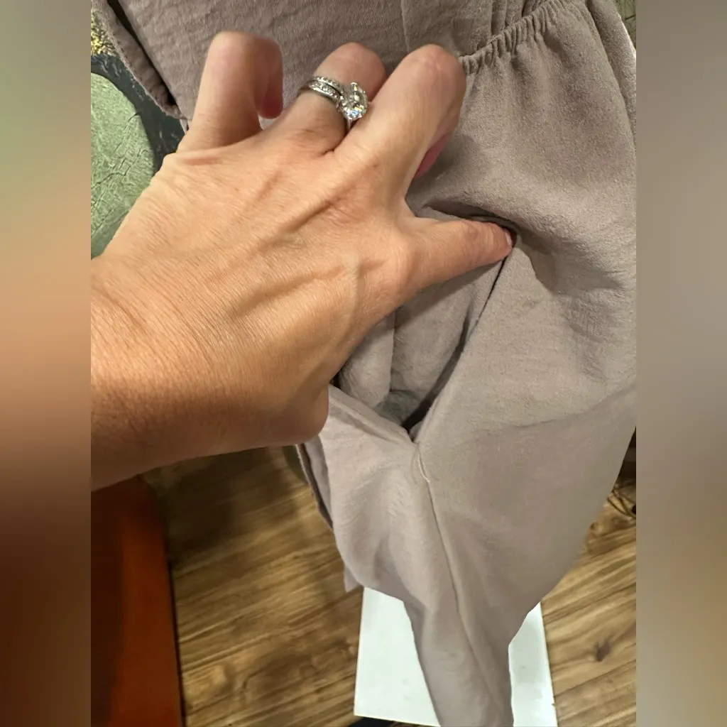 Monteau Los Angeles Mauve Double Breasted Midi Dress Tan - Image 3