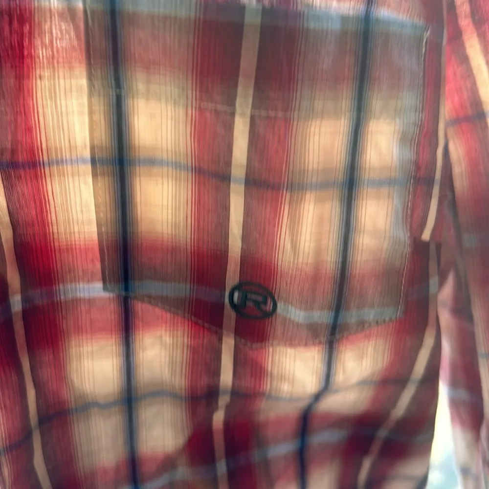 This Roper Vintage Dobby Plaid Western​ Red - Image 2