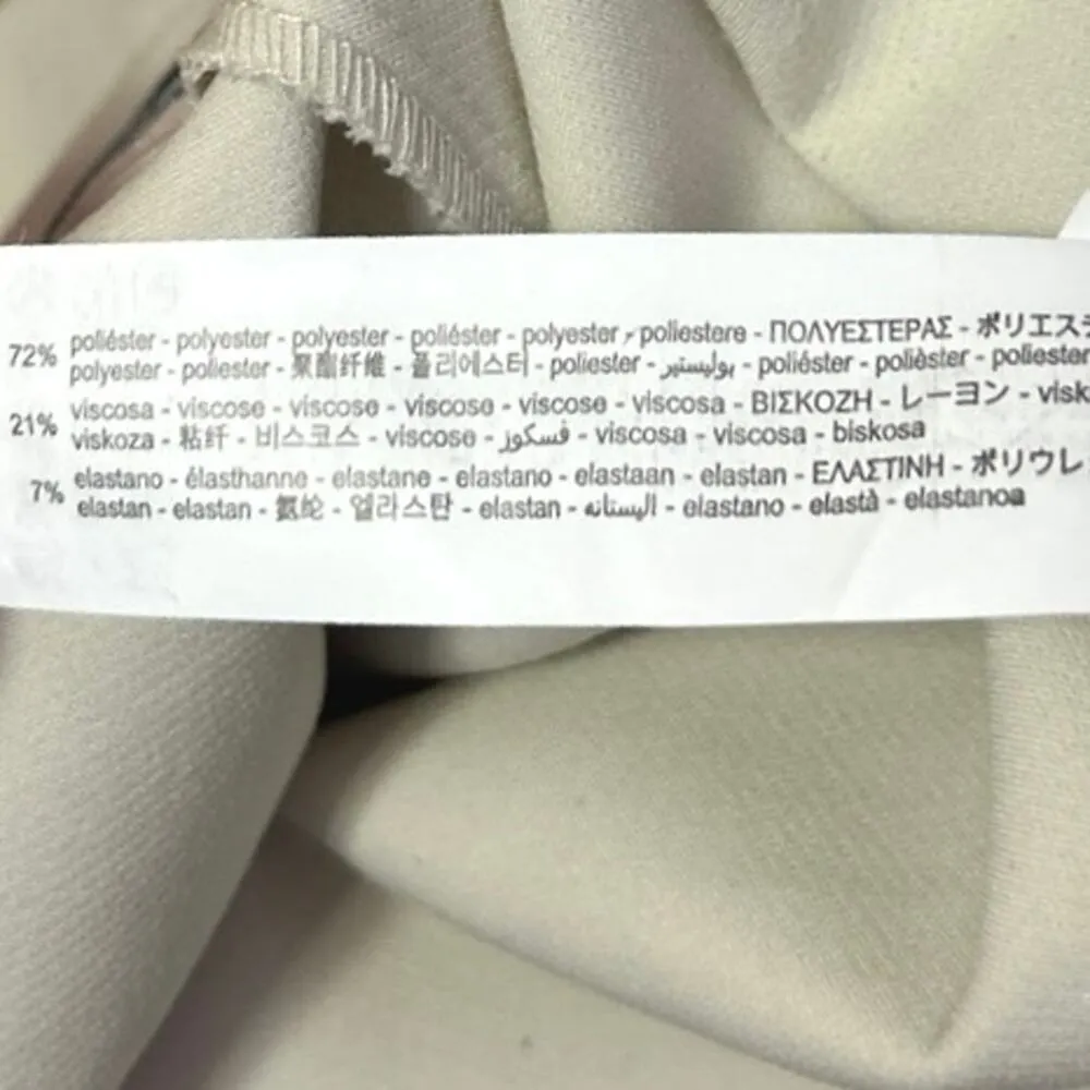 Zara Women's Off White High Waisted Pleated Straight Trouser Dress Pants Size S - Image 6