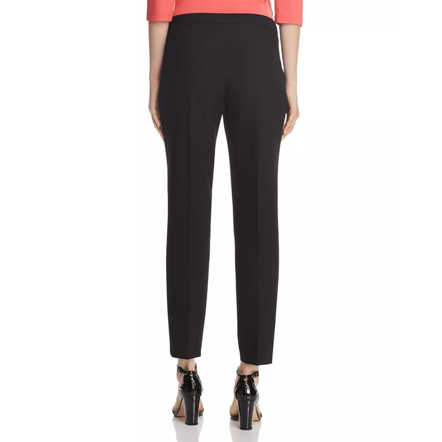 Hugo Boss Slim Fit Ankle Pant Size 10 Black Stretch Trousers Minimalist Workwear - Image 2