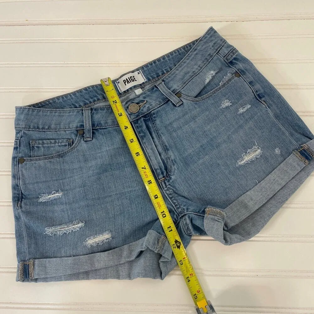 Paige & Pastel Embroidered Smocked Top & Cut Off Denim Shorts SET OF 2 Size 27 S - Image 11