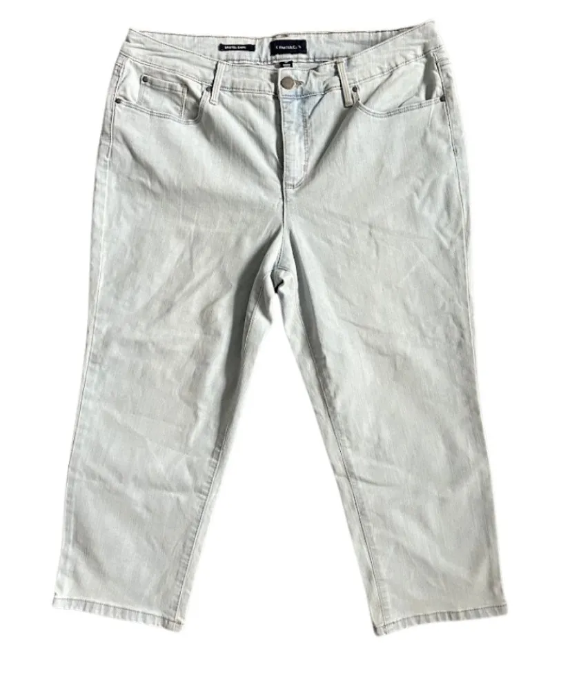 Charter Club Bristol Capri Size 14P Tummy Control Blue Denim - Image 1