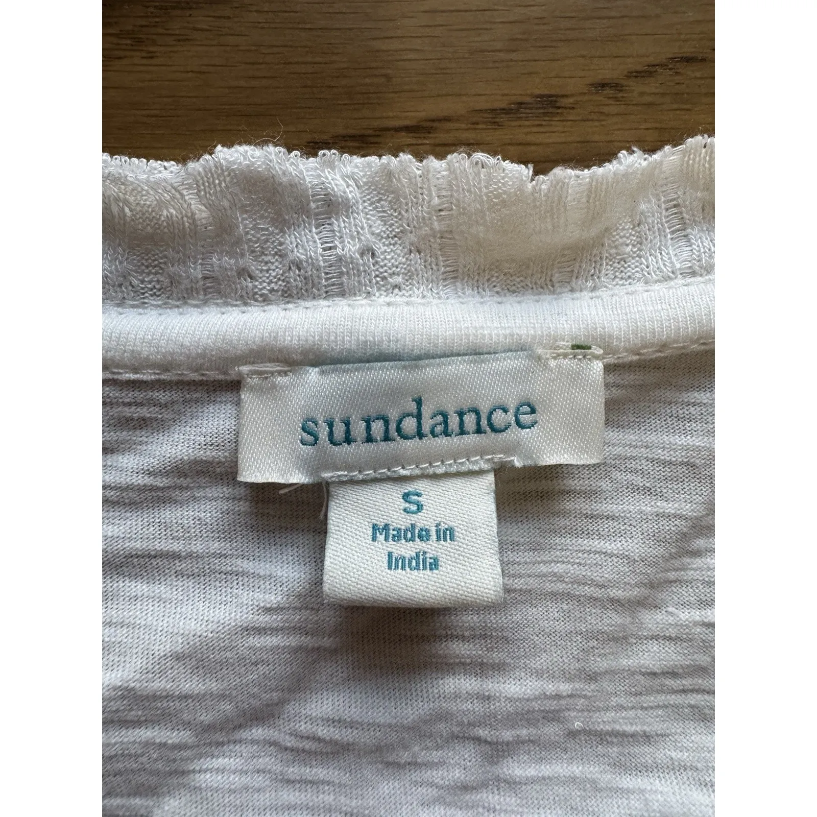 Sundance Women Size Small Long Sleeve Embroidered Shirt Cotton Linen Blend Boho - Image 3