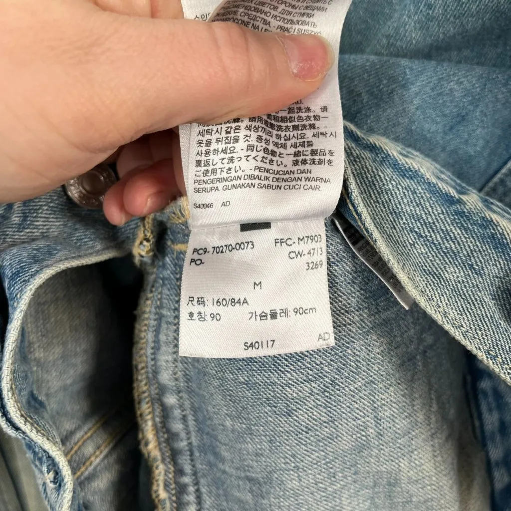 Levis Womens Blue Denim Fall Trucker Jean Jacket Medium pc9-70270-0073 Masc - Image 11