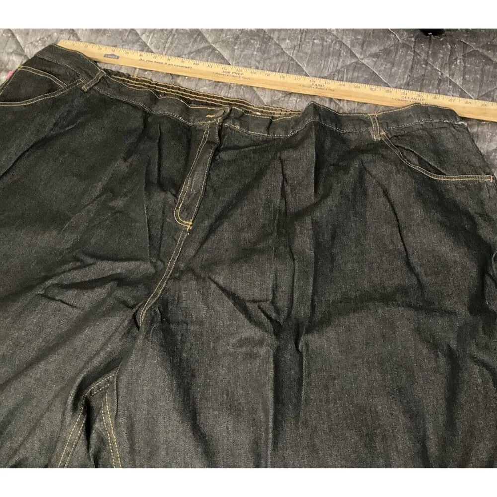 NWOT Woman Within 44W Tall Cotton Denim Jeans Plus Size Pants Pockets Elastic - Image 10