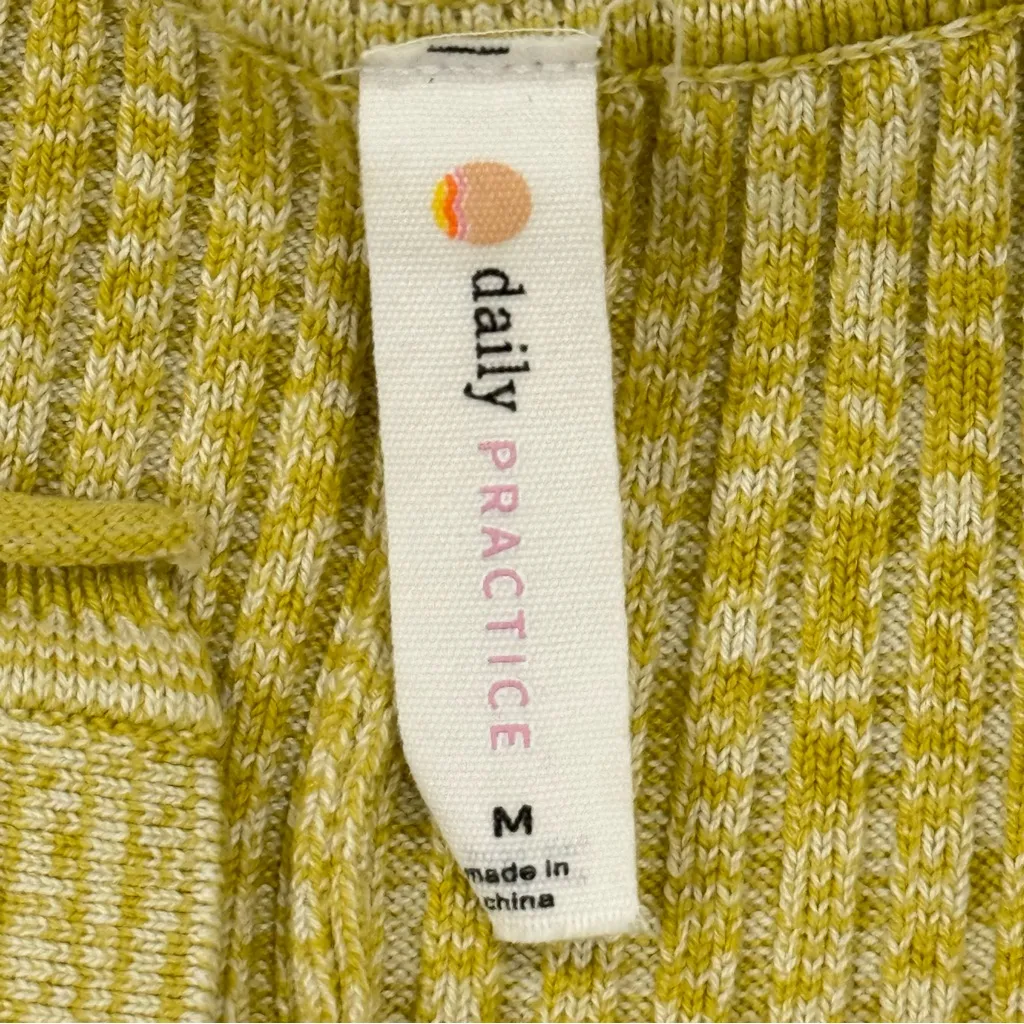 Daily Practice Anthropologie Alla Midi Dress Medium Yellow Ribbed Knit Bodycon - Image 9