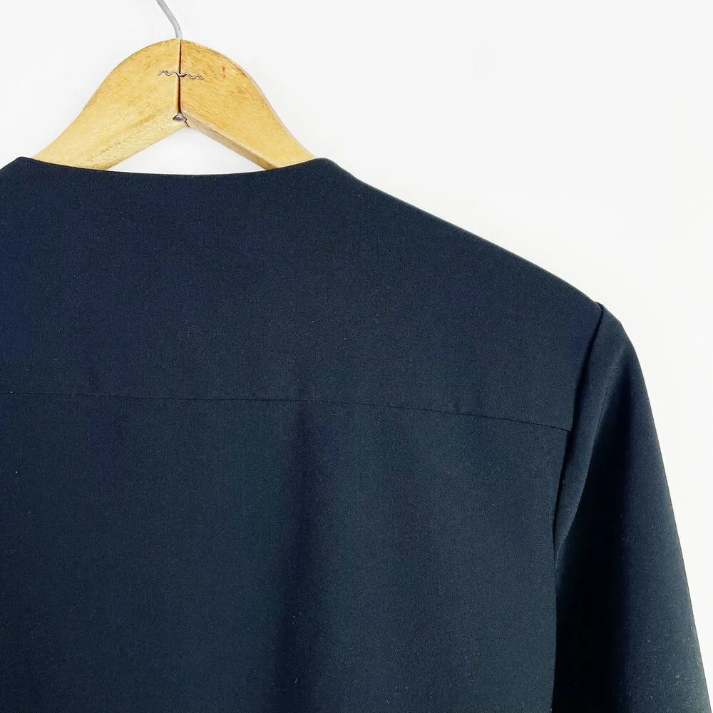 Chicos Tie Front Draped Minimalist long Jacket Black Lagenlook Womens 2 L 12 - Image 8